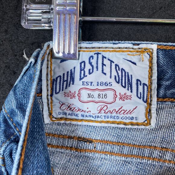 John B Stetson Co Womens Jeans Blue Denim Classic Bootcut 100% Cotton Stretch 2 - Picture 4 of 14